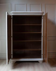 Lacquered Two Door Wardrobe in Ivory and Turtledove Tones - 4458427