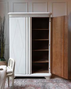 Lacquered Two Door Wardrobe in Ivory and Turtledove Tones - 4458468