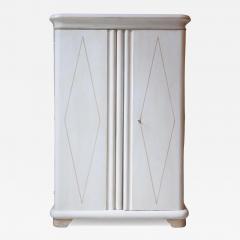 Lacquered Two Door Wardrobe in Ivory and Turtledove Tones - 4458880