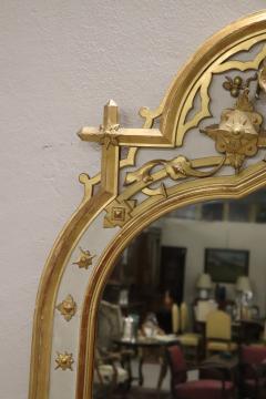 Lacquered and Gilded Wood Antique Large Wall Mirror Height 107 09 Inch - 2900323