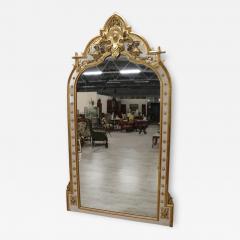 Lacquered and Gilded Wood Antique Large Wall Mirror Height 107 09 Inch - 2902185