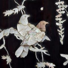 Lacquered wood and mother of pearl antique Chinese screen - 2676529