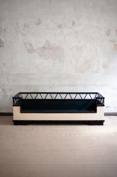 Lacquered wooden bamboo effect daybed 1970s - 4581692