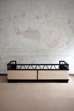 Lacquered wooden bamboo effect daybed 1970s - 4581696