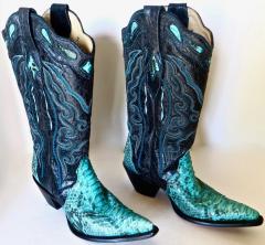Ladys Cowboy Boots Turquoise Python by Corral - 2715346