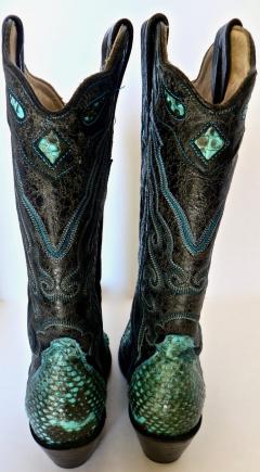 Ladys Cowboy Boots Turquoise Python by Corral - 2715385