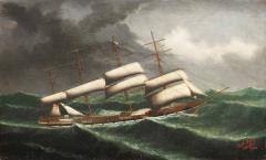 Lai Fong Four Masted Sailing Ship County of Peebles in Rough Seas 1900 Lai Fong - 4459319