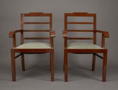 Lajos Kozma Pair of Art Deco Walnut Chairs by Lajos Kozma - 3724881