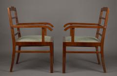 Lajos Kozma Pair of Art Deco Walnut Chairs by Lajos Kozma - 3724883