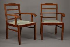 Lajos Kozma Pair of Art Deco Walnut Chairs by Lajos Kozma - 3724885