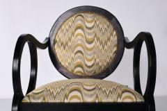 Lajos Kozma Pair of Lajos Kozma Attributed Armchairs in Oak and Dedar Jacquard Late 1940s - 3335062