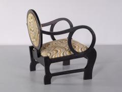 Lajos Kozma Pair of Lajos Kozma Attributed Armchairs in Oak and Dedar Jacquard Late 1940s - 3335067