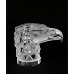 Lalique 20th Century Lalique French Crystal Eagle Head Car Mascot Hood Ornament - 2228082