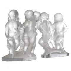 Lalique France Frosted Crystal Six Figural Cherub Group - 2824420