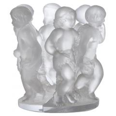 Lalique France Frosted Crystal Six Figural Cherub Group - 2824421