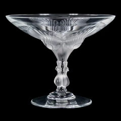 Lalique French Lalique Crystal Virginia Design Footed Bowl Coupe - 3051961