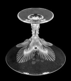 Lalique French Lalique Crystal Virginia Design Footed Bowl Coupe - 3051970