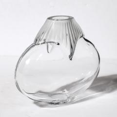Lalique Mid Century Modernist Come Patterned Glass Vase Signed Lalique - 3473847