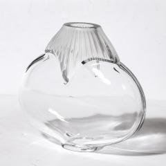 Lalique Mid Century Modernist Come Patterned Glass Vase Signed Lalique - 3473848