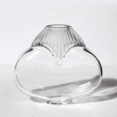 Lalique Mid Century Modernist Come Patterned Glass Vase Signed Lalique - 3473849