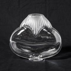Lalique Mid Century Modernist Come Patterned Glass Vase Signed Lalique - 3473851