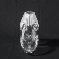 Lalique Mid Century Modernist Come Patterned Glass Vase Signed Lalique - 3473854