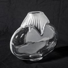 Lalique Mid Century Modernist Come Patterned Glass Vase Signed Lalique - 3473855
