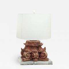 Lamp Fashioned from Carved Capital - 1703296