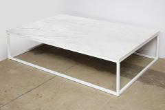 Lance Thompson Made to Order Coffee Table Metal White Base Marble Top - 2248193