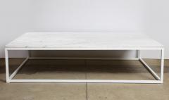 Lance Thompson Made to Order Coffee Table Metal White Base Marble Top - 2248198