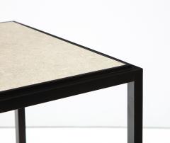 Lance Thompson Made to Order Stone Top Side Table Console with Solid Metal Base - 2359221