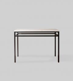 Lance Thompson Marble Stone Top Console with Solid Blackened Steel Base Made to Order - 812215