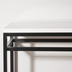 Lance Thompson Marble Stone Top Console with Solid Blackened Steel Base Made to Order - 812217