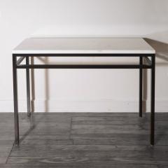 Lance Thompson Marble Stone Top Console with Solid Blackened Steel Base Made to Order - 812218