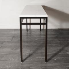 Lance Thompson Marble Stone Top Console with Solid Blackened Steel Base Made to Order - 812219