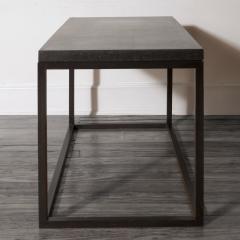 Lance Thompson Pair Belgian Bluestone Solid Blackened Steel Frame Side Tables - 812221