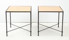 Lance Thompson Pair of Mies Handmade Leather and Iron Tables by Lance Thompson Made to Order - 1527469