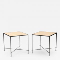 Lance Thompson Pair of Mies Handmade Leather and Iron Tables by Lance Thompson Made to Order - 1528679