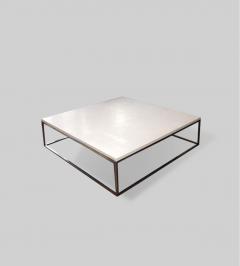 Lance Thompson Stone Cocktail Coffee Table with Bronze Finish Base Made to Order - 812213