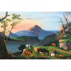 Landscape View of Cows and Majestic Mountains - 3943692