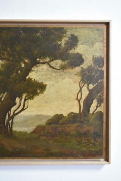 Landscape with ruins painting 1960s  - 4824158