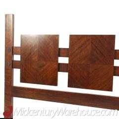 Lane Brutalist Mid Century Walnut King Headboard - 3688017