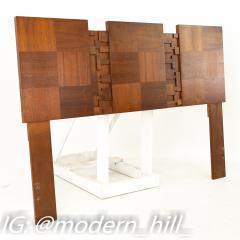 Lane Brutalist Mid Century Walnut Queen Headboard - 2577387