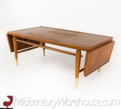 Lane Copenhagen Mid Century Walnut and Brass Drop Leaf Coffee Table - 2358691