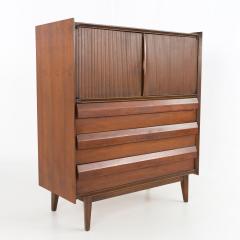 Lane First Edition Mid Century Walnut Gentlemans Chest Highboy Dresser - 2578454