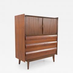 Lane First Edition Mid Century Walnut Gentlemans Chest Highboy Dresser - 2584442