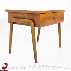 Lane Harlequin Mid Century Inlaid Walnut Side Table Nightstand - 2354625