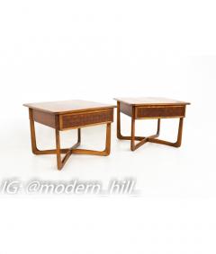 Lane Perception Mid Century X Base Side End Tables Pair - 1828099