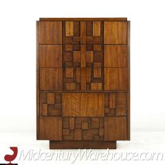 Lane Staccato Walnut Mid Century 5 Drawer Highboy Dresser - 3687843