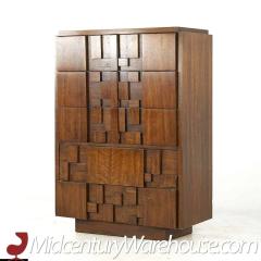 Lane Staccato Walnut Mid Century 5 Drawer Highboy Dresser - 3687844